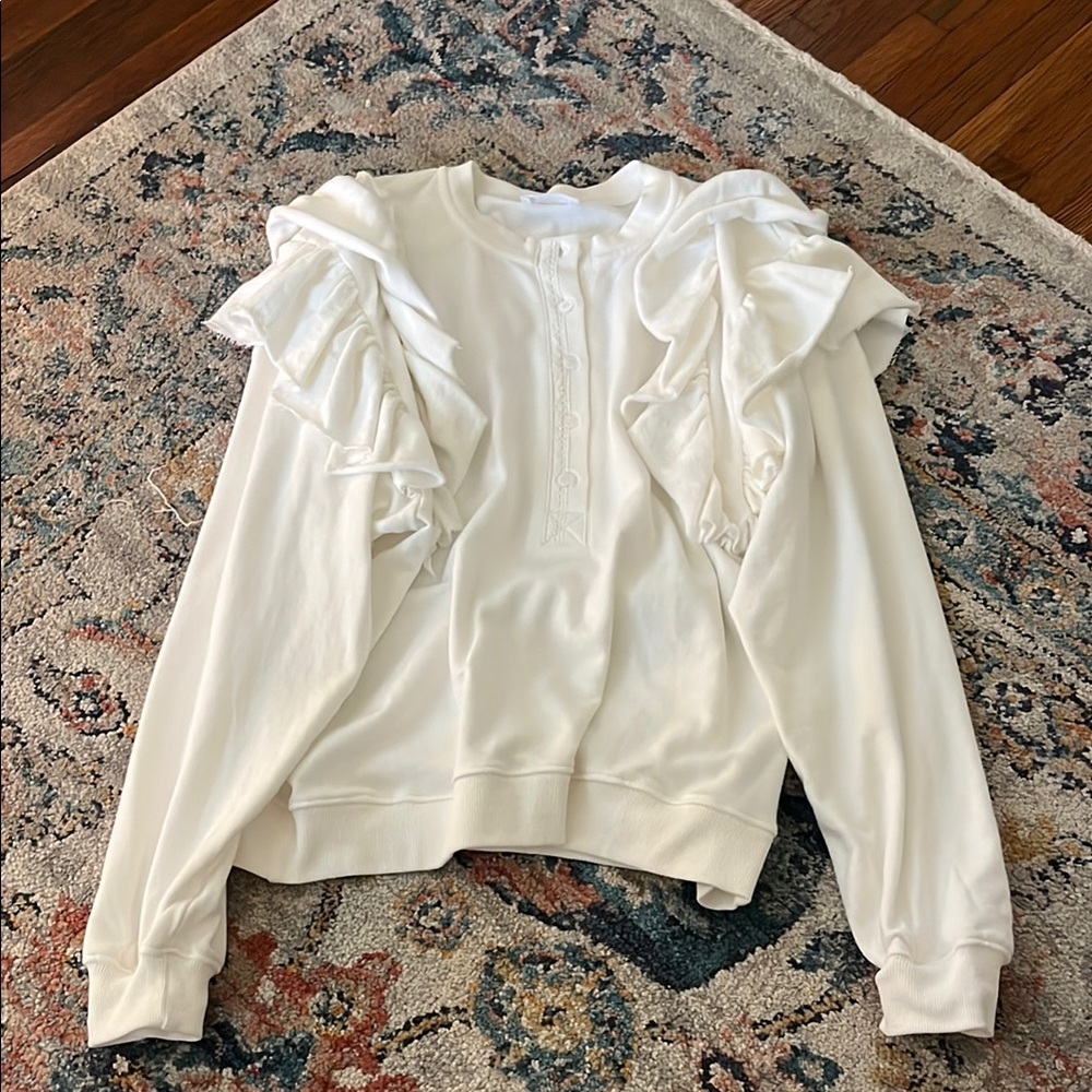 Elegant White Ruffle Top